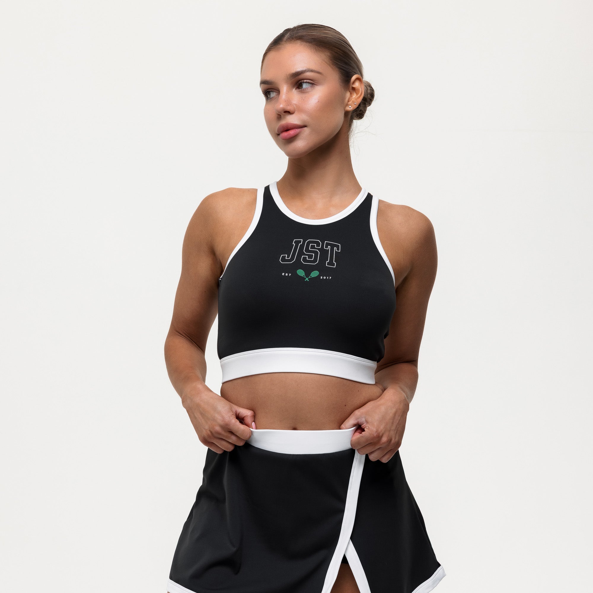 Ace Cropped Vest - Black/White