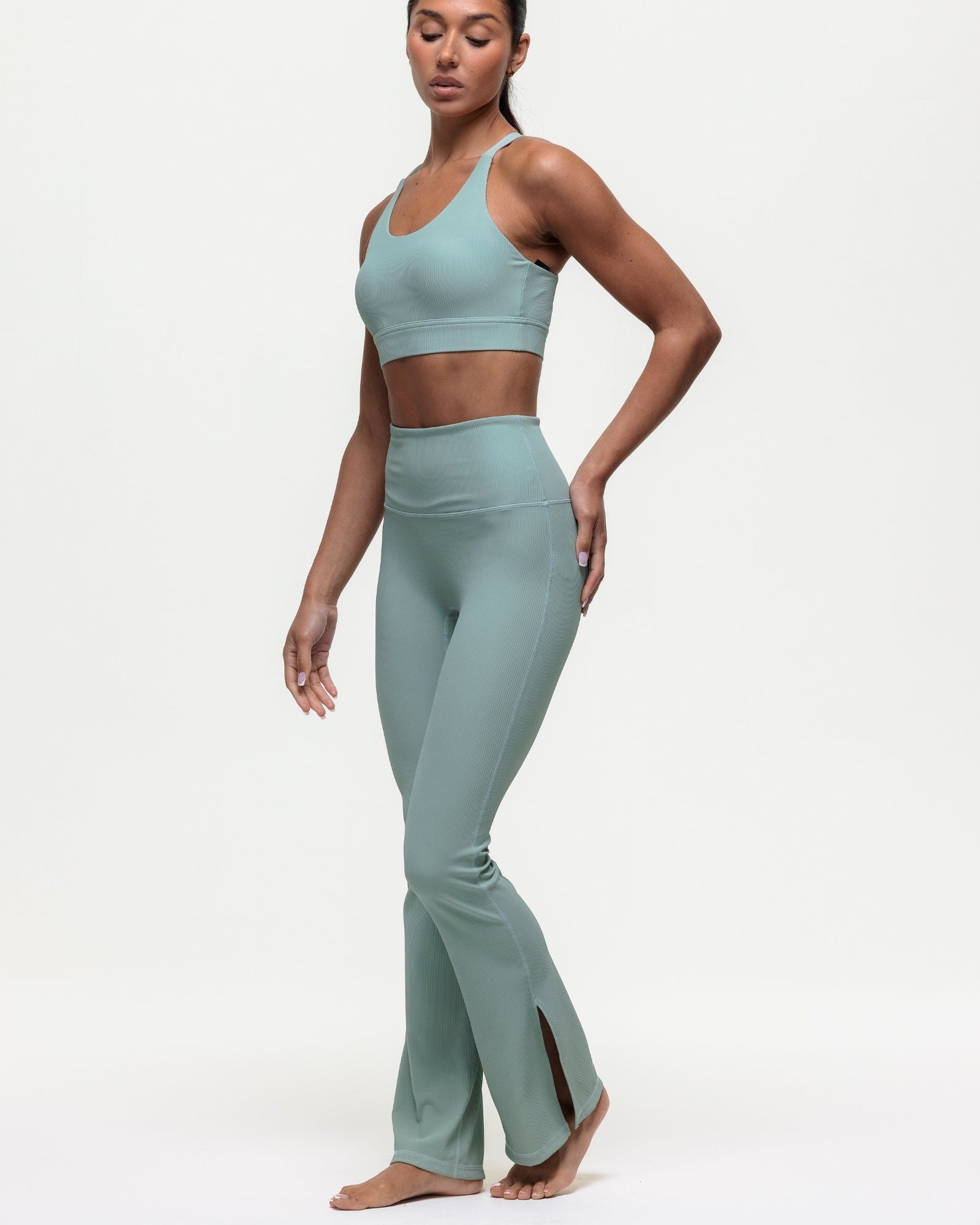 Maya Ribbed Flare Leggings - Seamoss