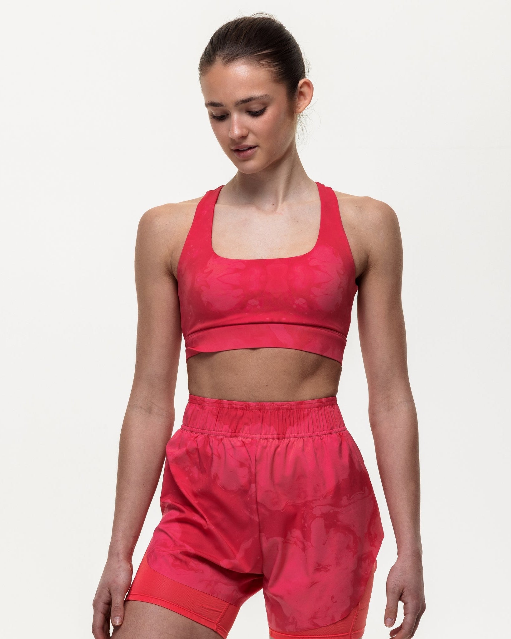 Flex Medium Support Bra - Coral Marble