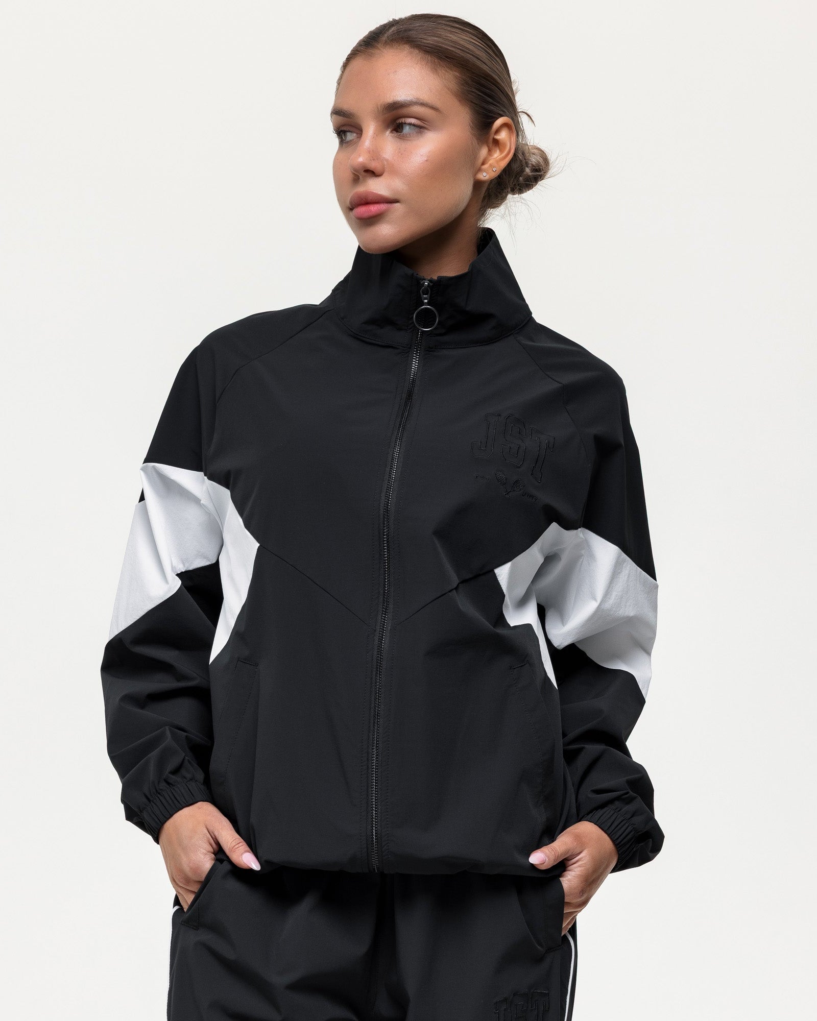 Courtside Track Jacket - Black/White