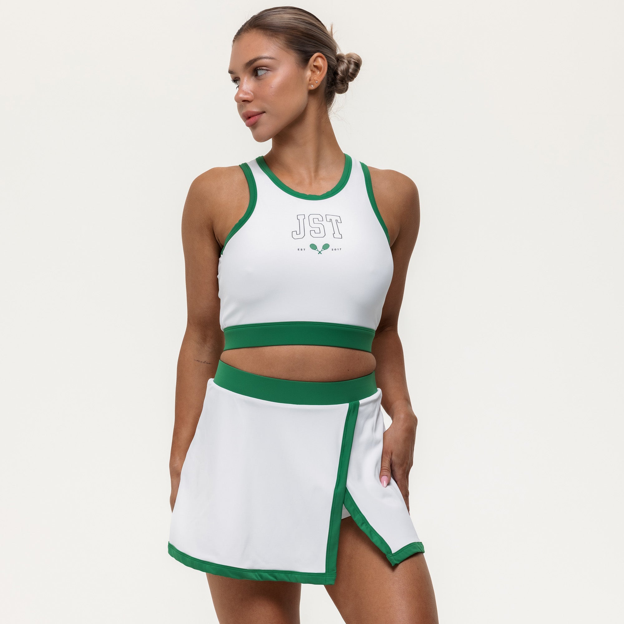 Ace Cropped Vest - White/Green