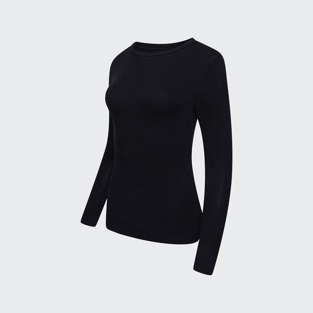 Long Sleeve Workout Tee - Black Onyx