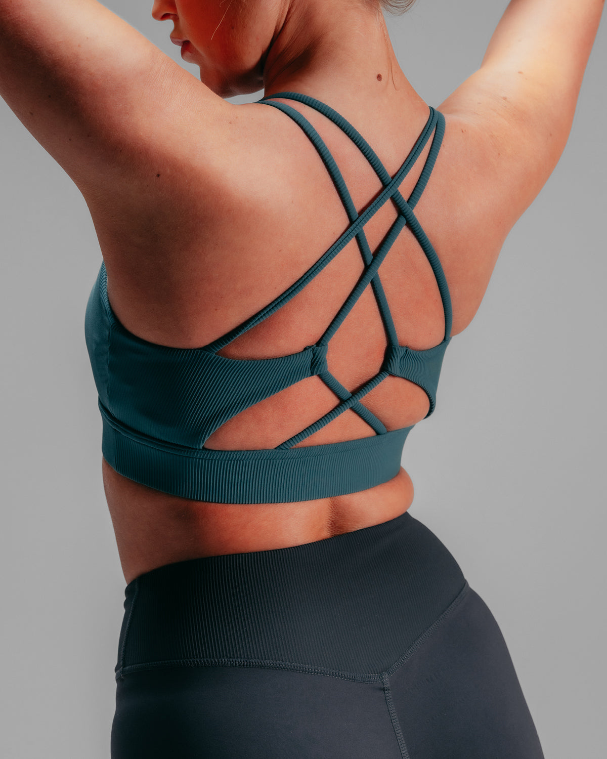 Strappy Rib Bra - Teal