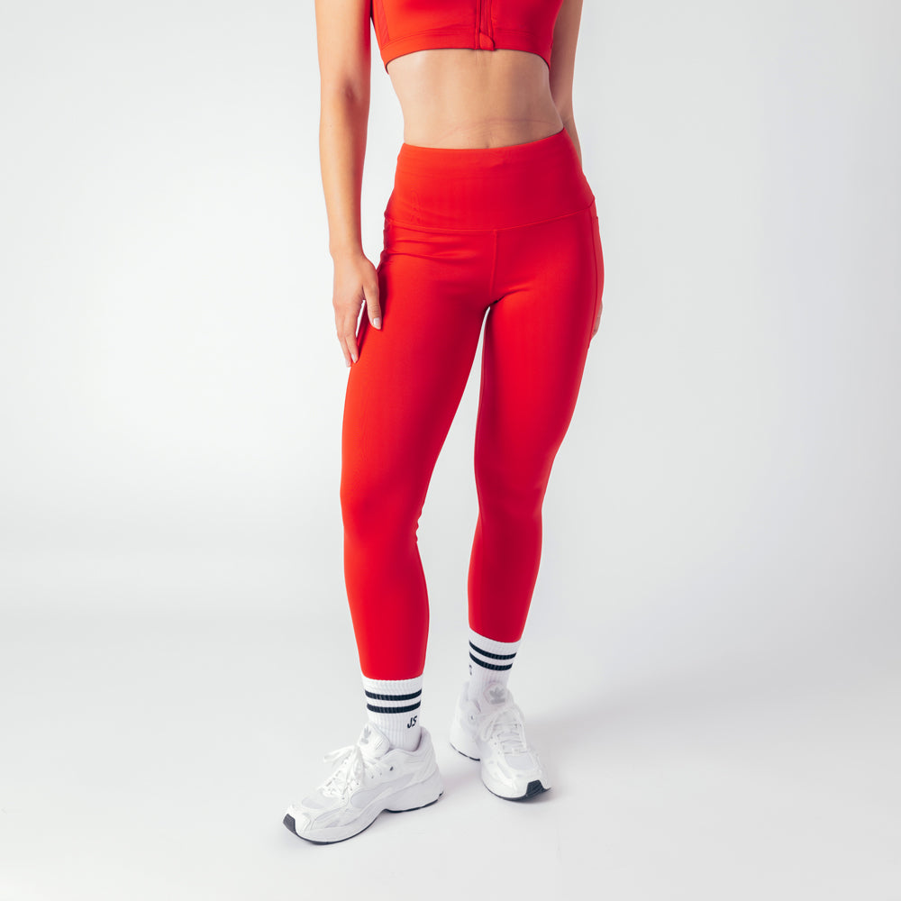 High Rise Genesis Leggings - Ruby Red