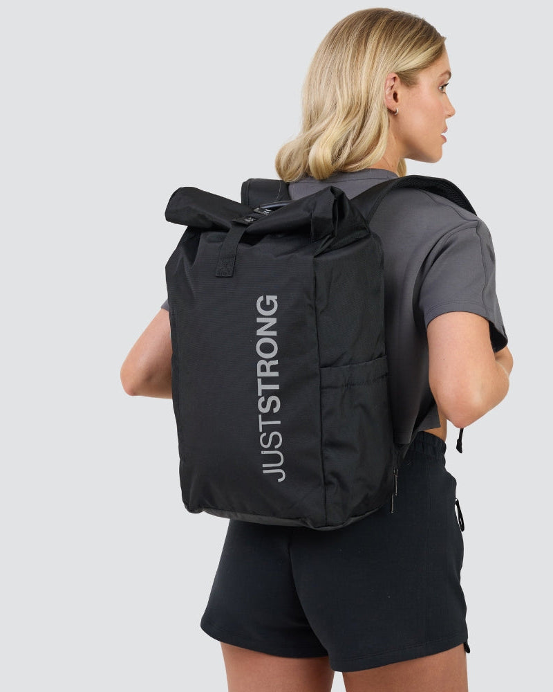 Black Luxe Rolltop Backpack